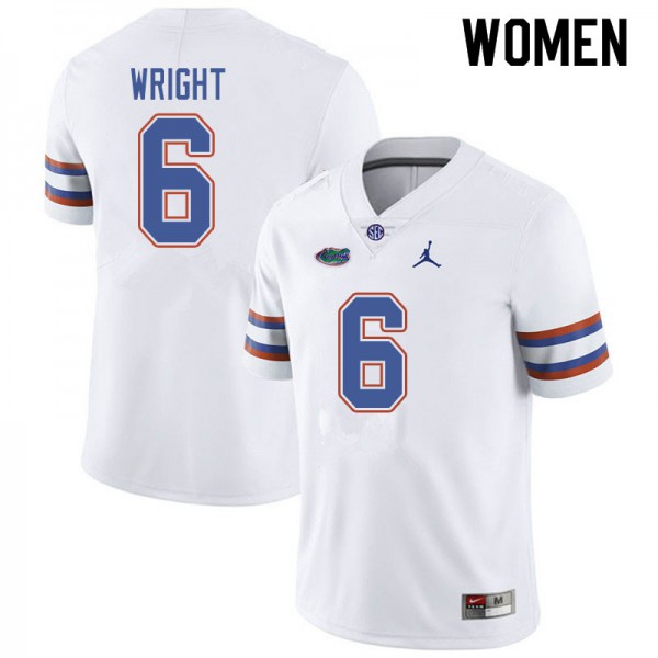 Jordan Brand Women #6 Nay'Quan Wright Florida Gators College Football Jersey White